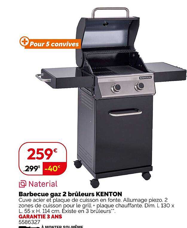Barbecue gaz 2 brûleurs KENTON