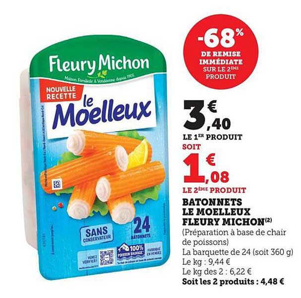 BATONNETS LE MOELLEUX FLEURY MICHON