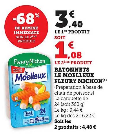 BATONNETS LE MOELLEUX FLEURY MICHON