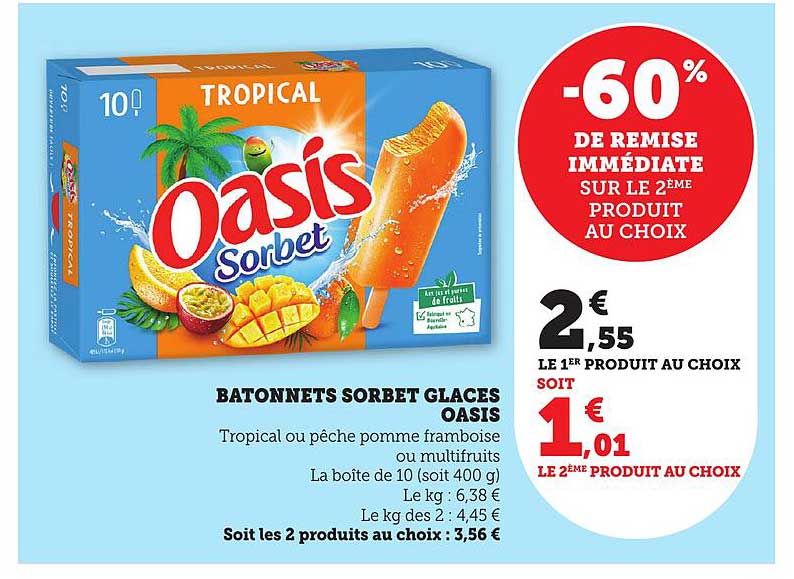 BATONNETS SORBET GLACES OASIS