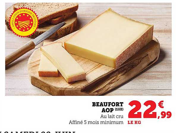 BEAUFORT AOP (1)(E) Au lait cru Affiné 5 mois minimum