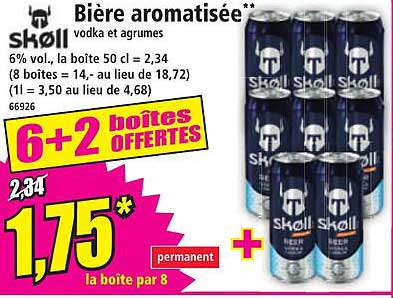 Bière aromatisée Sköll - 6+2 boîtes OFFERTES