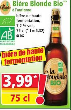 Bière Blonde Bio à l'ancienne