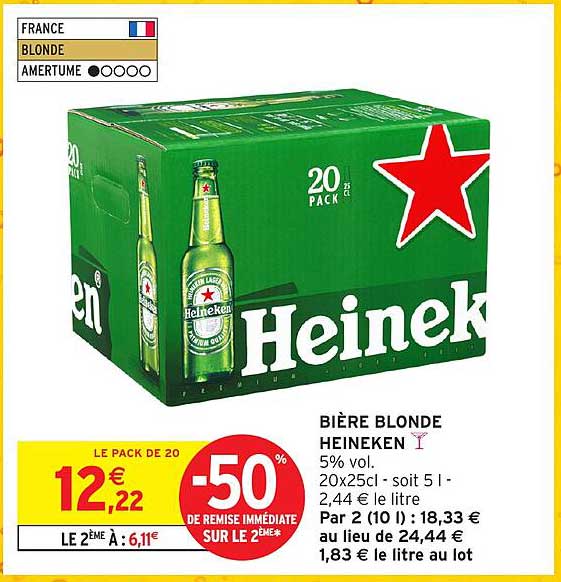 BIÈRE BLONDE HEINEKEN