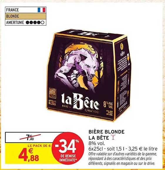 BIÈRE BLONDE LA BÊTE 8% vol