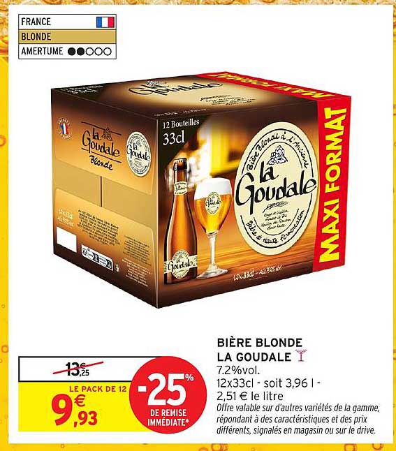 Bière Blonde LA GOUDALE 7.2% vol.