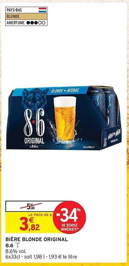 BIÈRE BLONDE ORIGINAL 8.6