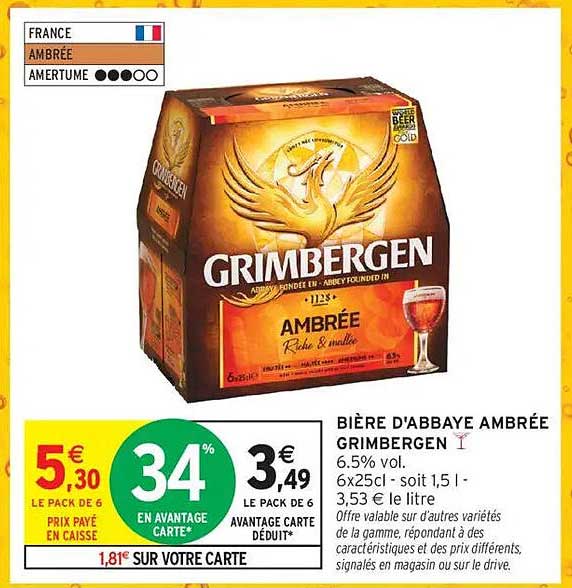 BIÈRE D'ABBAYE AMBRÉE GRIMBERGEN