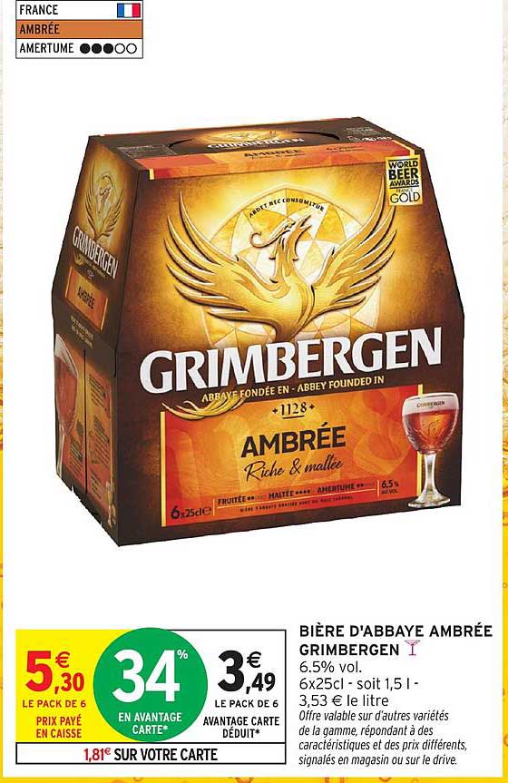 BIÈRE D'ABBEYE AMBRÉE GRIMBERGEN