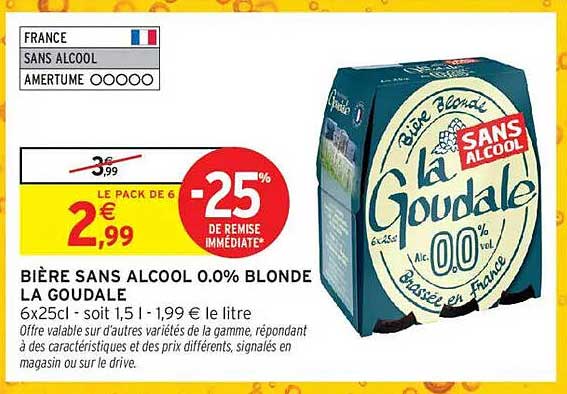 BIÈRE SANS ALCOOL 0.0% BLONDE LA GOUDALE