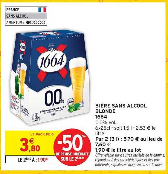 BIÈRE SANS ALCOOL BLONDE 1664