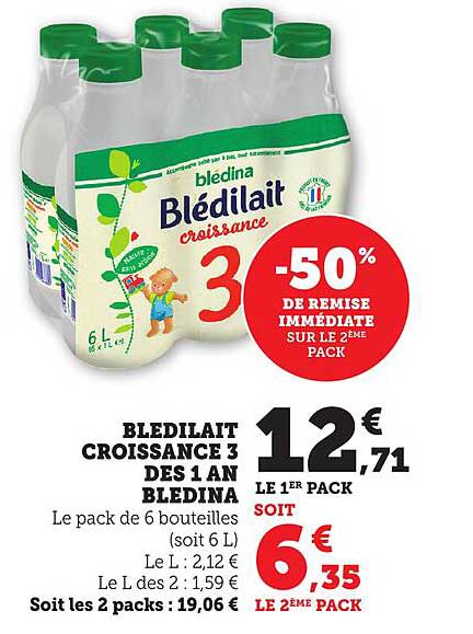 BLEDILAIT CROISSANCE 3 DES 1 AN BLEDINA