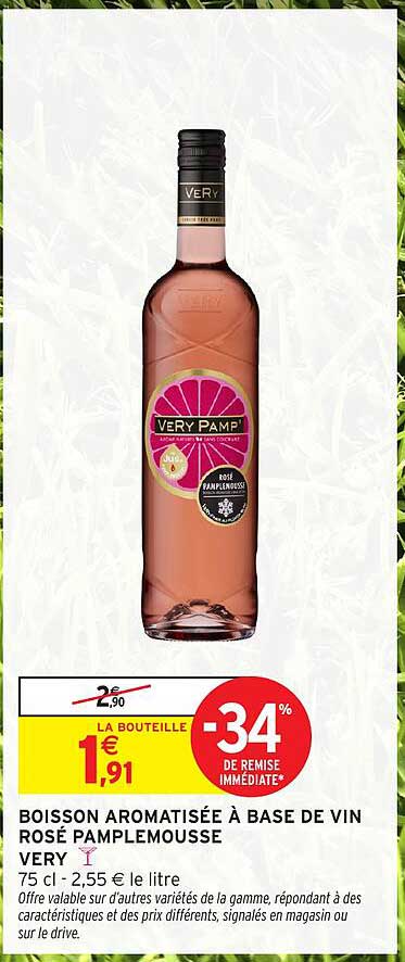 BOISSON AROMATISÉE À BASE DE VIN ROSÉ PAMPLEMOUSSE VERY