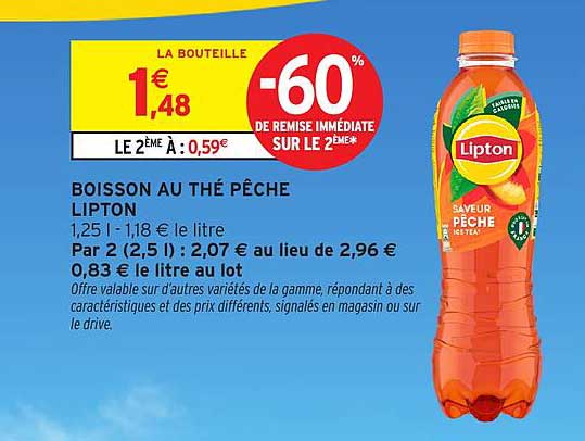 BOISSON AU THÉ PÊCHE LIPTON