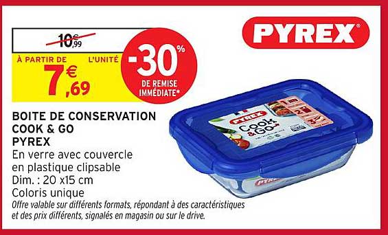 BOITE DE CONSERVATION COOK & GO PYREX