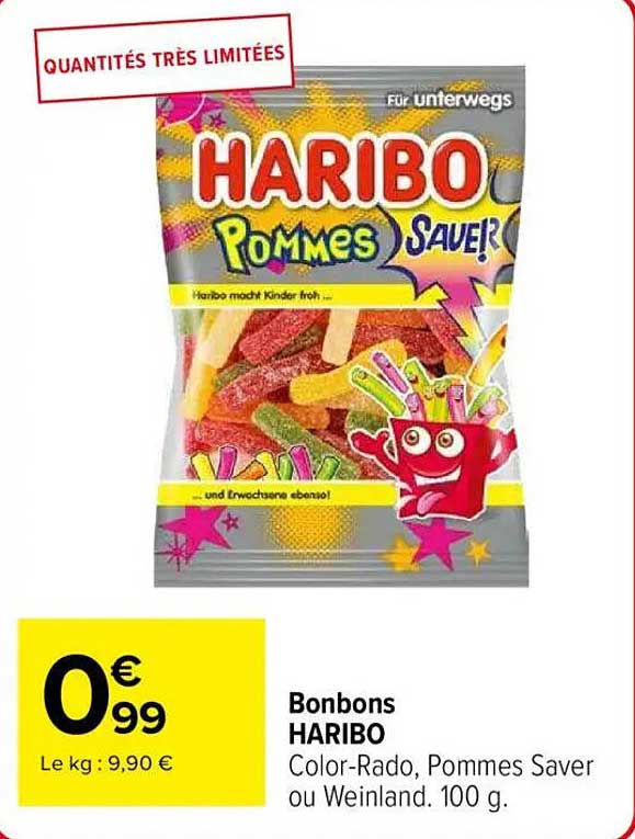 Bonbons HARIBO Pommes Saures 100 g
