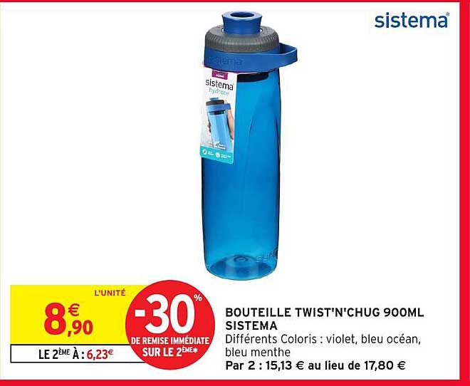 BOUTEILLE TWIST'N'CHUG 900ML SISTEMA