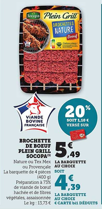 Brochettes de Boeuf Plein Grill Socopa