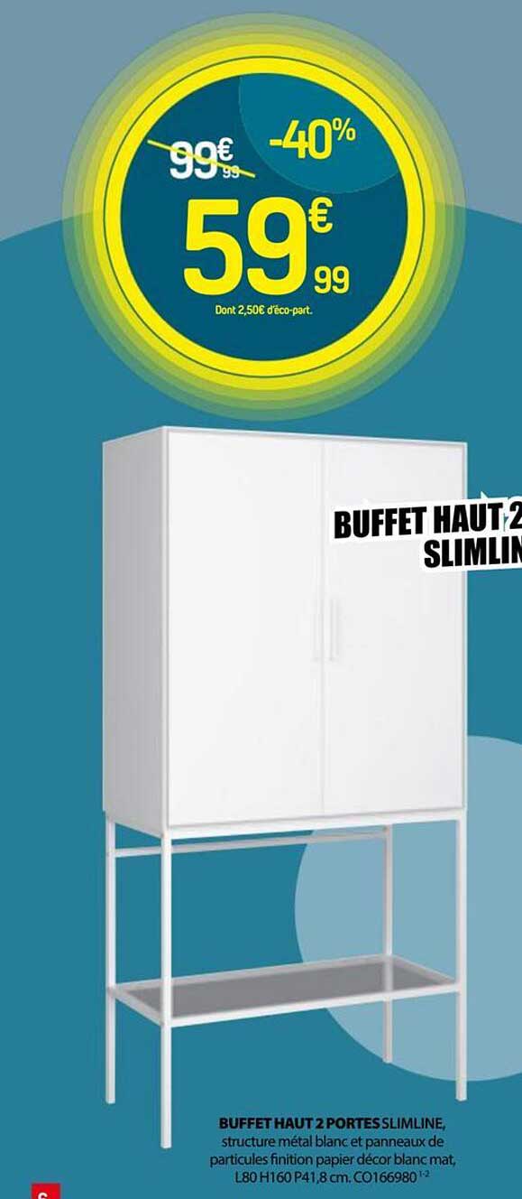BUFFET HAUT 2 PORTES SLIMLINE