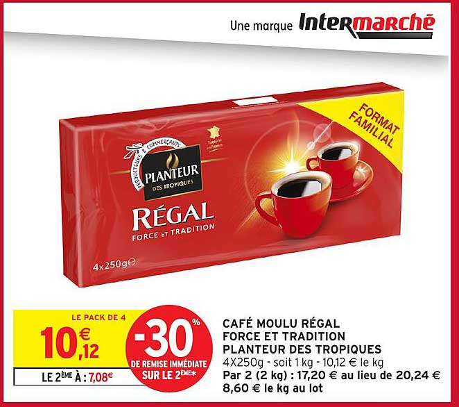 CAFÉ MOULU RÉGAL FORCE ET TRADITION PLANTEUR DES TROPIQUES
