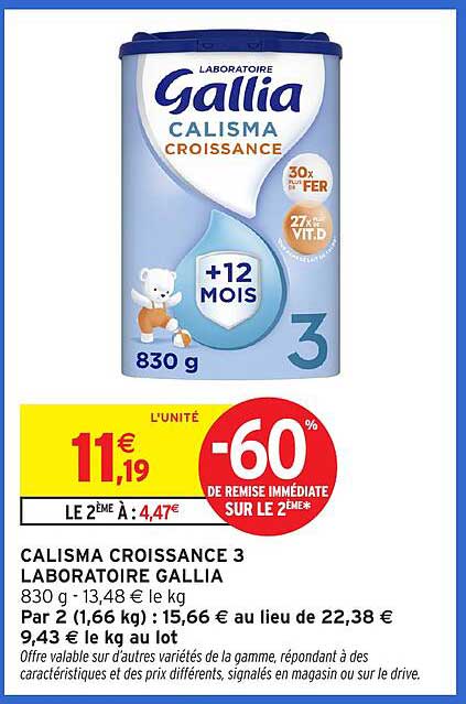 CALISMA CROISSANCE 3 LABORATOIRE GALLIA
