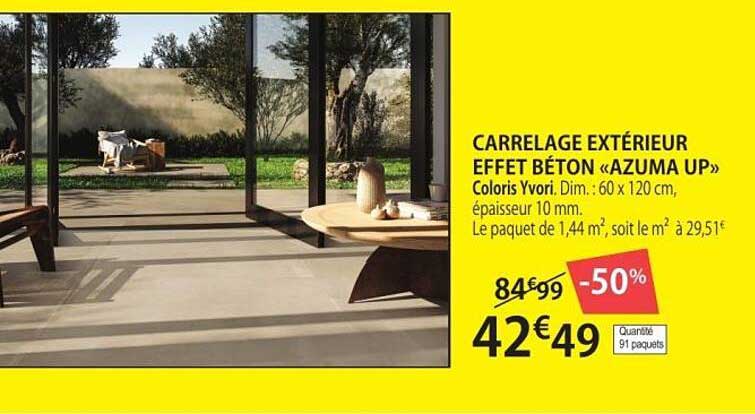CARRELAGE EXTÉRIEUR EFFET BÉTON «AZUMA UP»