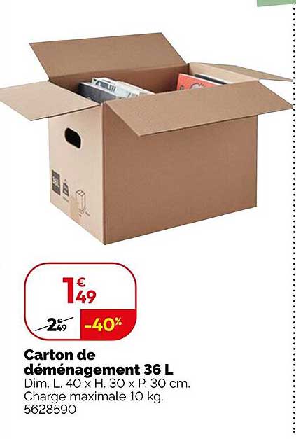 Carton de déménagement 36 L