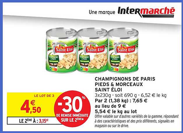 CHAMPIGNONS DE PARIS PIEDS & MORCEAUX SAINT ÉLOI