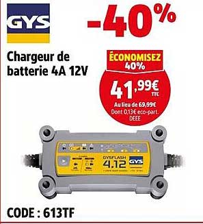 Chargeur de batterie 4A 12V