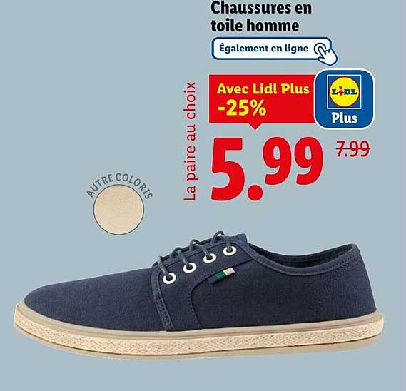 Chaussures en toile homme