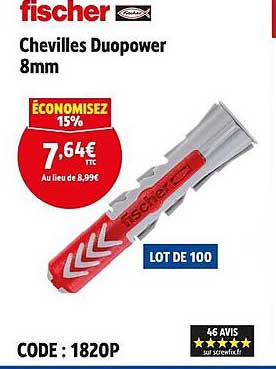 Chevilles Duopower 8mm