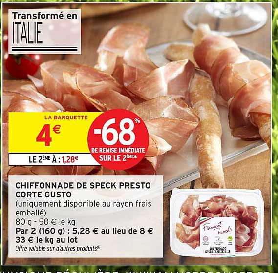 CHIFFONNADE DE SPECK PRESTO CORTE GUSTO