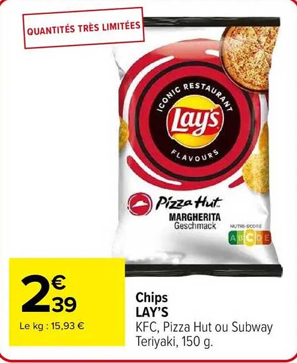 Chips LAY'S Pizza Hut Margherita, 150 g