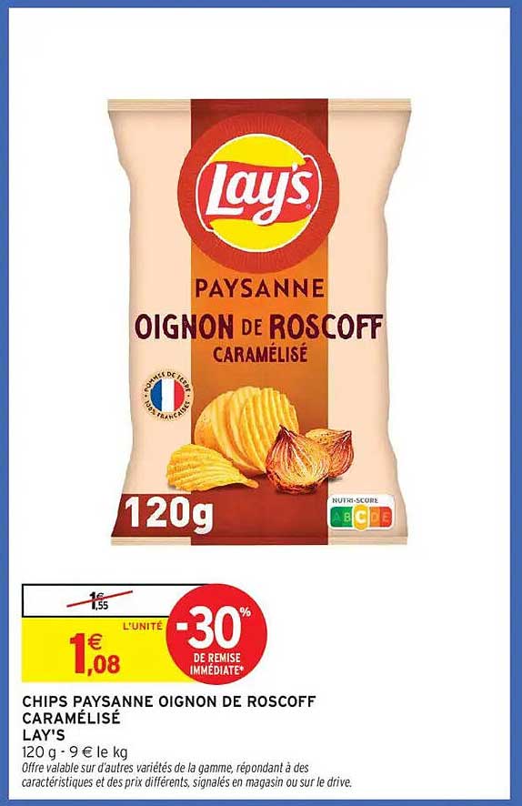 CHIPS PAYSANNE OIGNON DE ROSCOFF CARAMÉLISÉ