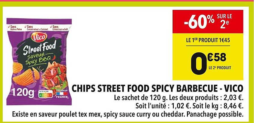 CHIPS STREET FOOD SPICY BARBECUE - VICO