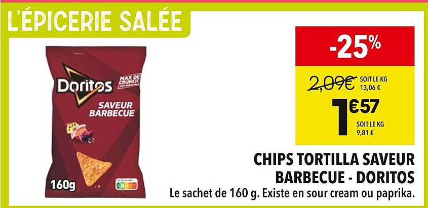CHIPS TORTILLA SAVEUR BARBECUE - DORITOS