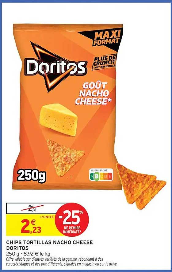 CHIPS TORTILLAS NACHO CHEESE DORITOS