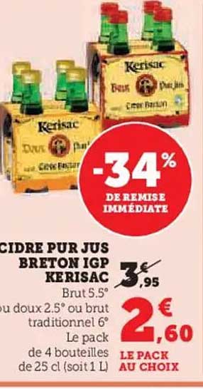 CIDRE PUR JUS BRETON IGP KERISAC