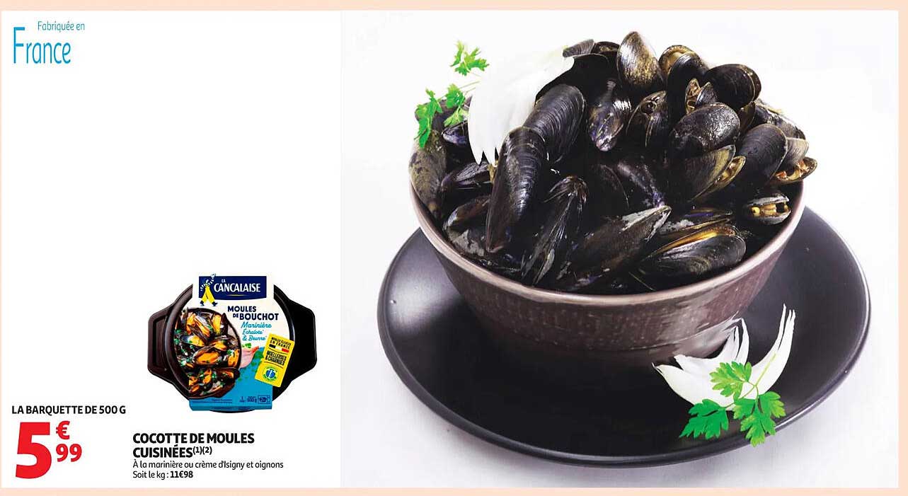Cocotte de moules cuisinées