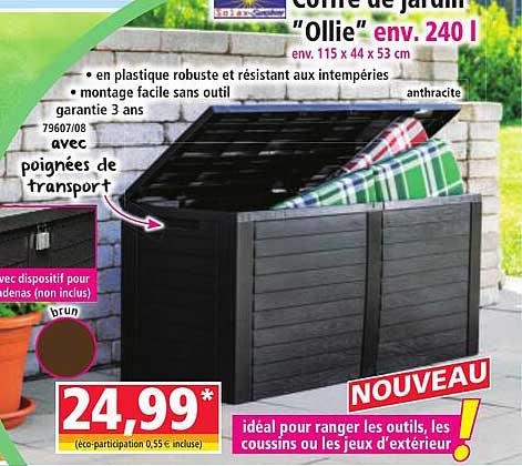 Coffre de jardin "Ollie" env. 240 l
