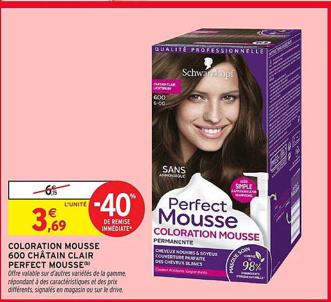 COLORATION MOUSSE 600 CHÂTAIN CLAIR PERFECT MOUSSE®