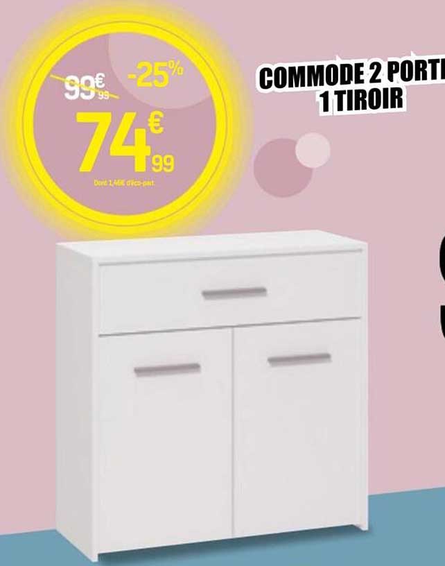 COMMODE 2 PORTES 1 TIROIR