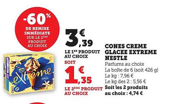 CONES CREME GLACEE EXTREME NESTLE