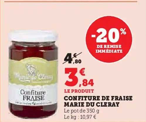 Confiture de Fraise Marie du Cleray