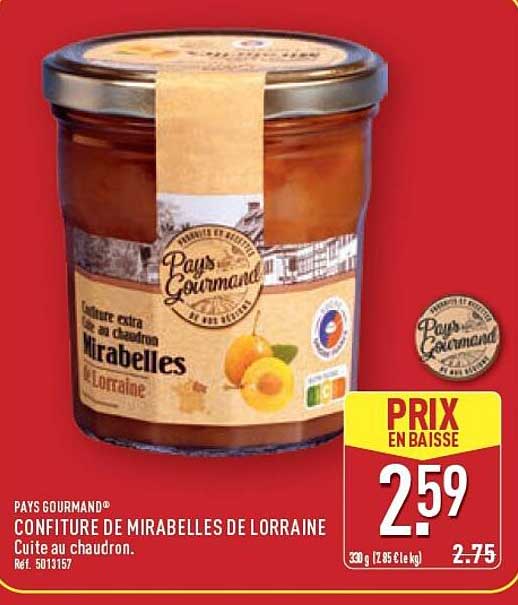CONFITURE DE MIRABELLES DE LORRAINE