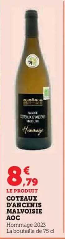 COTEAUX D'ANCENIS MALVOISIE AOC