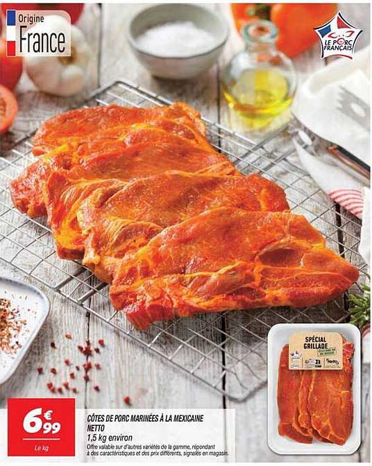 CÔTES DE PORC MARINÉES À LA MEXICAINE NETTO