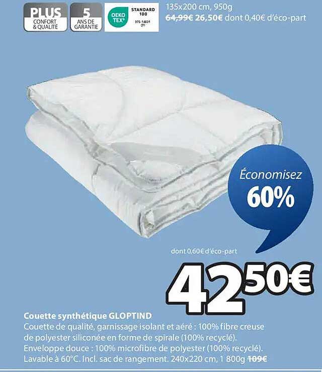 Couette synthétique GLOPTIND