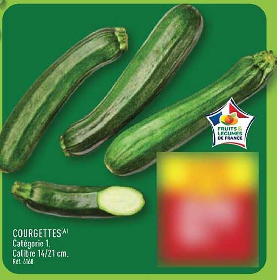 COURGETTES(A) Catégorie 1, Calibre 14/21 cm.