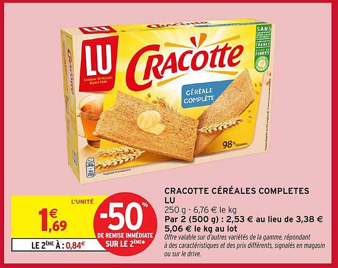 CRACOTTE CÉRÉALES COMPLÈTES LU
